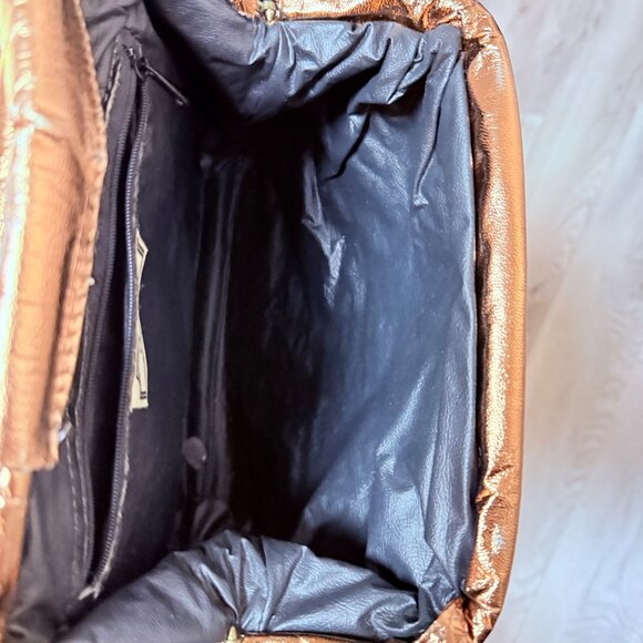 Vintage Baikal Gold Metallic Purse Retro Rhinestone Jewel Handbag Glam Party Bag - Picture 11 of 16